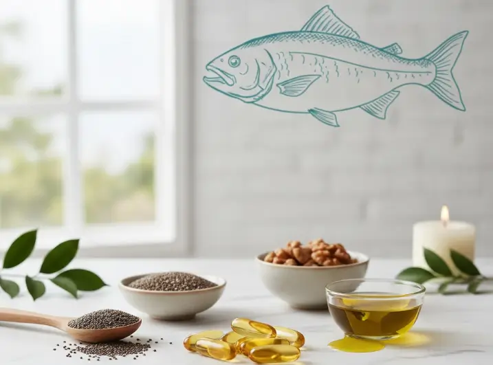 Condiments posés sur une table avec un logo de poisson